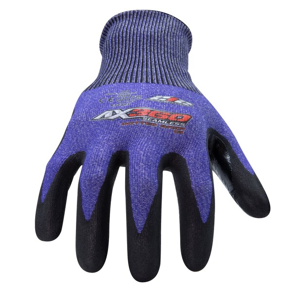 AX360 Seamless Nitrile-dipped Cut Resistant Dotted Grip Gloves (EN Level 3), X-Large